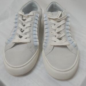 Tory Burch, Tory Sport, Suede Leather Ruffle, Tennis Shoes, Sneakers, Size 8